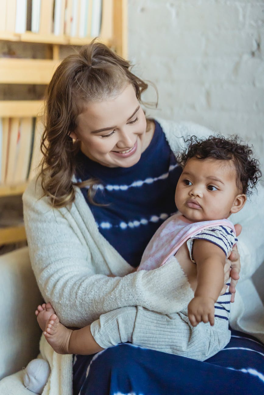 baby on a woman s lap