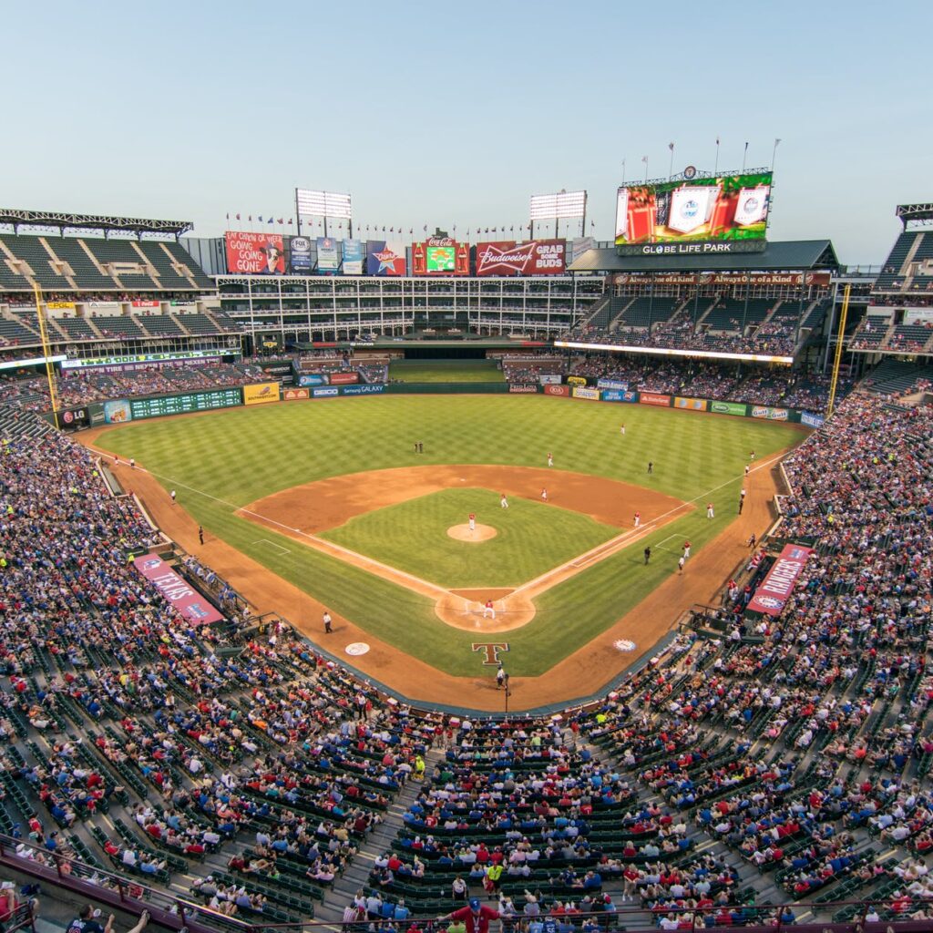 aerial view of baseball field