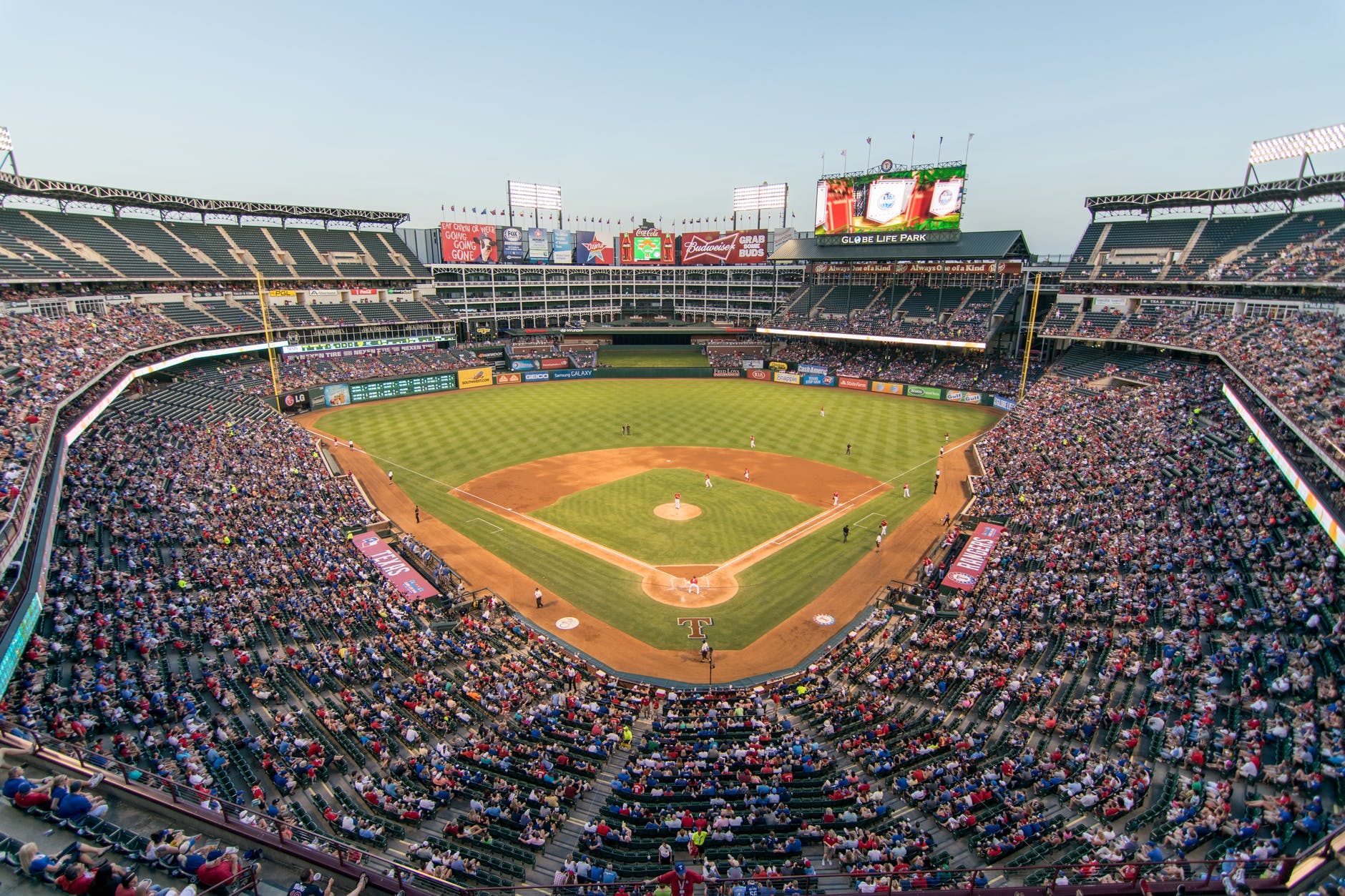 aerial view of baseball field