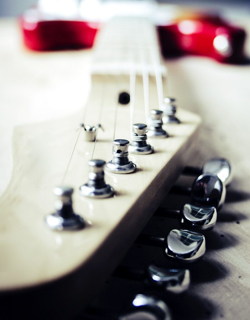 Close up of an electric guitar