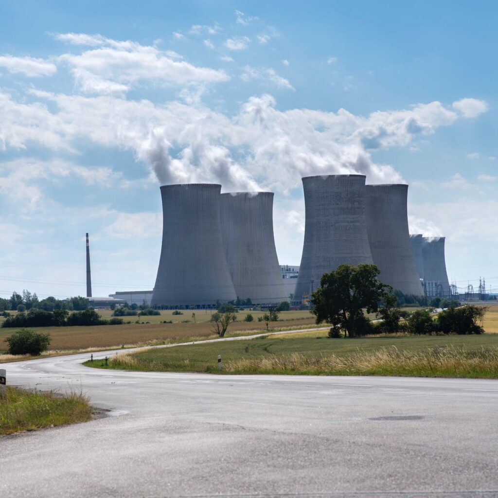 nuclear power plant under the blue sky