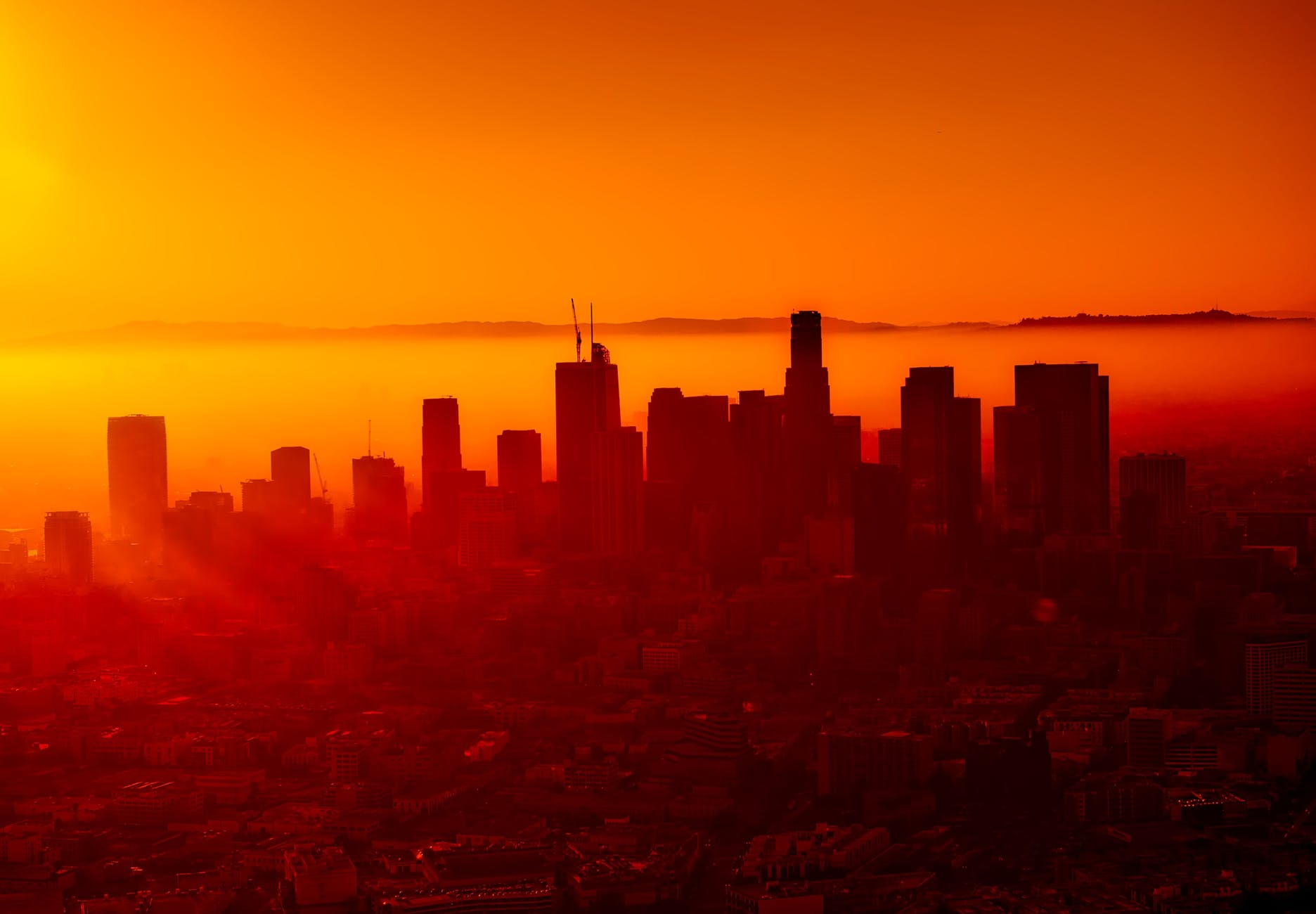 architecture backlit buildings california