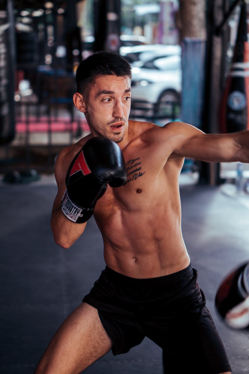 man wearing boxing gloves