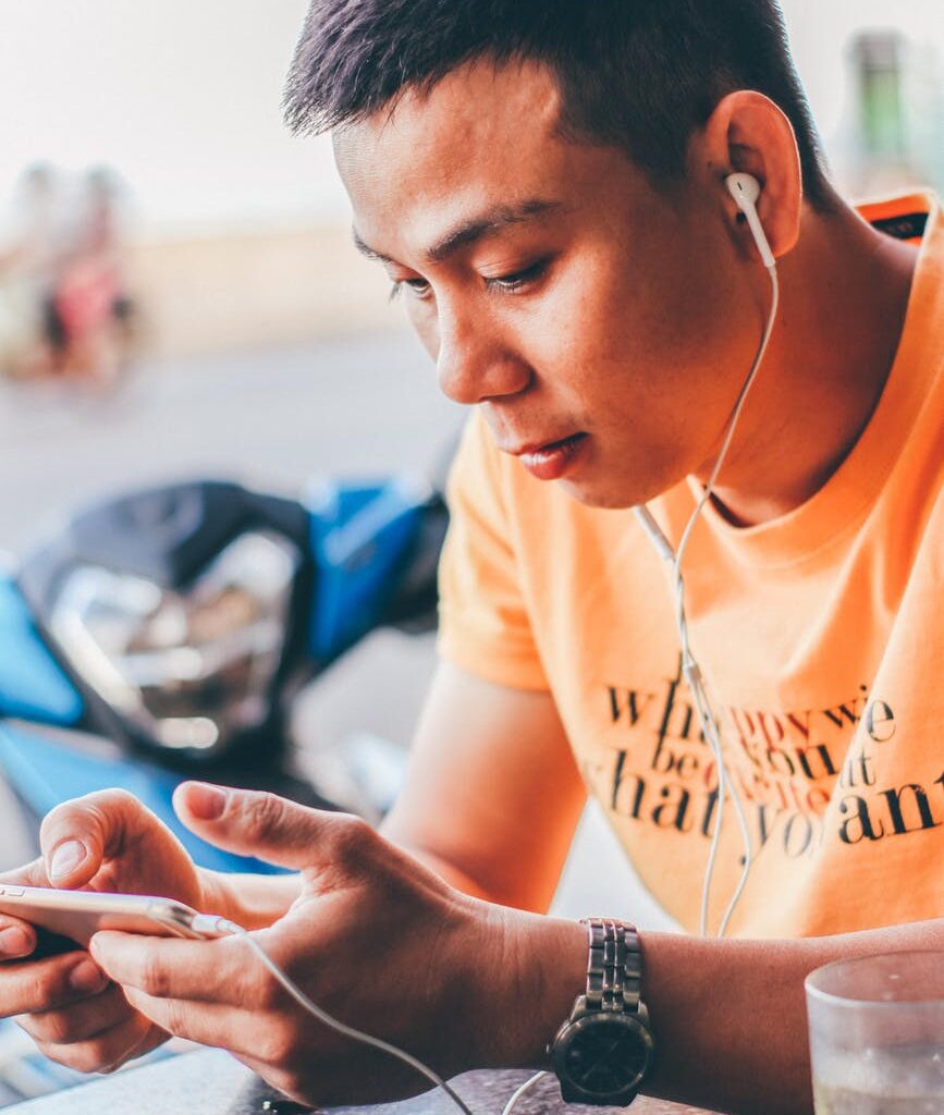 man using mobile phone