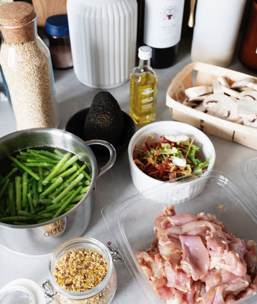 fresh ingredients for food preparation