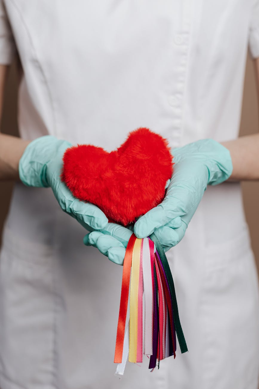 heart with colorful strings