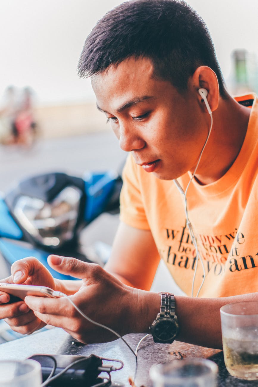 man using mobile phone