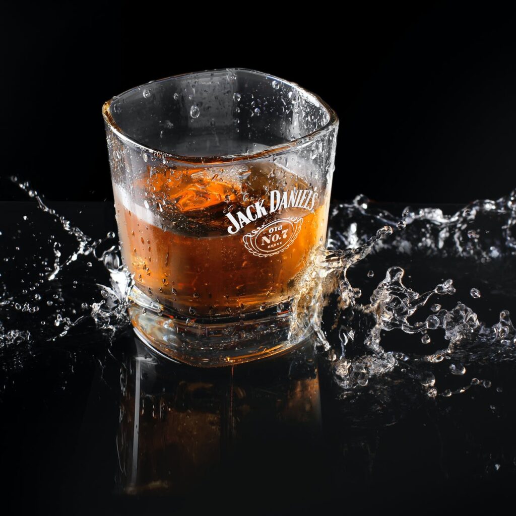 jack daniel printed drinking glass